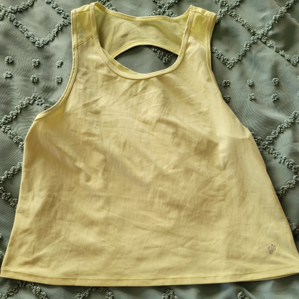Yellow Athletic Crop Top Size Large